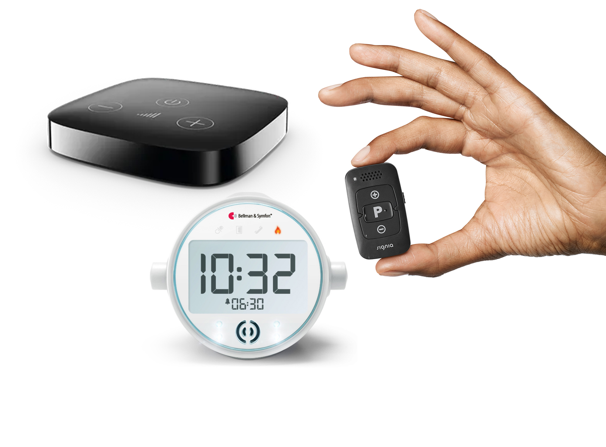 Home 6 Auswahl an wichtigem Hörgeräte-Zubehör von SO GEHÖRT, inklusive Reinigungsmittel und Trockenstation. Wesentlich für die Pflege, Wartung und Langlebigkeit der Hörsysteme.